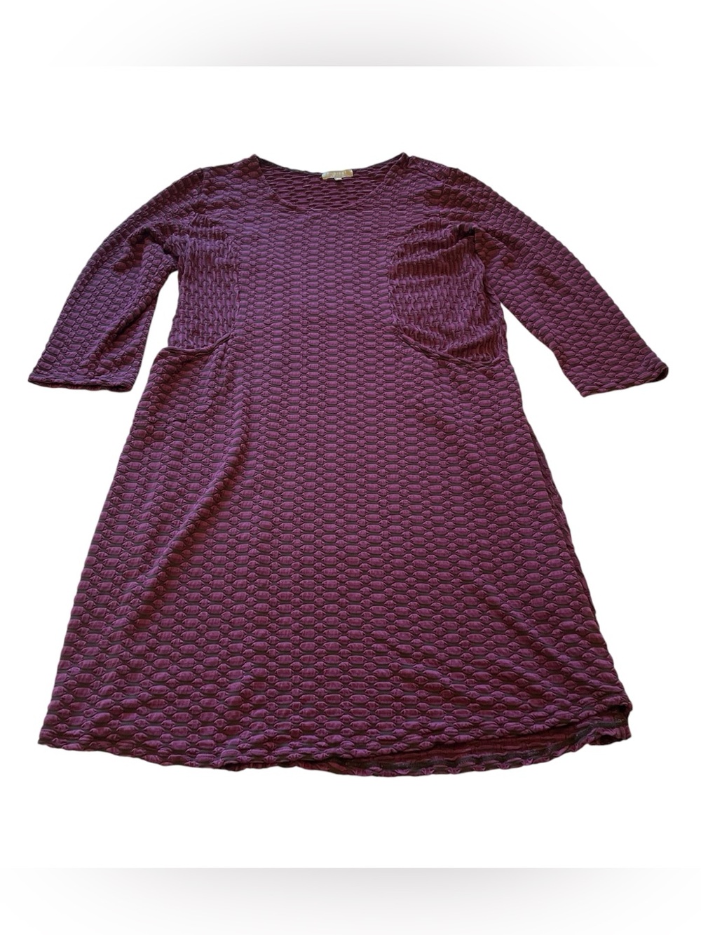 Habitat Dress Long Sleeve Geometric Textured Knit Purple Stretch Whimsigoth Sz L